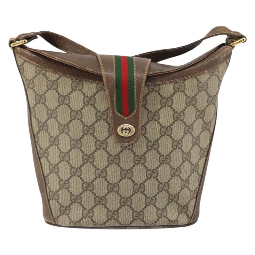 Gucci GG Supreme Web Shoulder Bag Brown